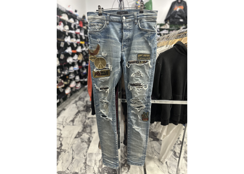 Amiri wild ones patches jeans