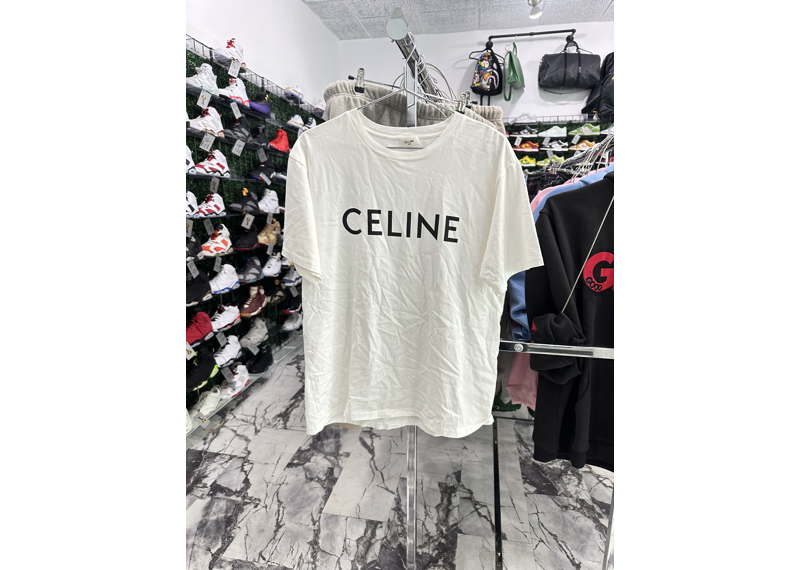 Celine White Logo Tee