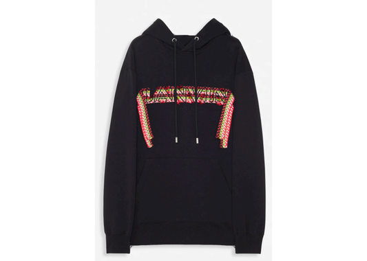 Lanvin Curb Lace Hoodie Black Red