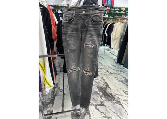 Amiri MX1 Grey Brown Patch Jeans