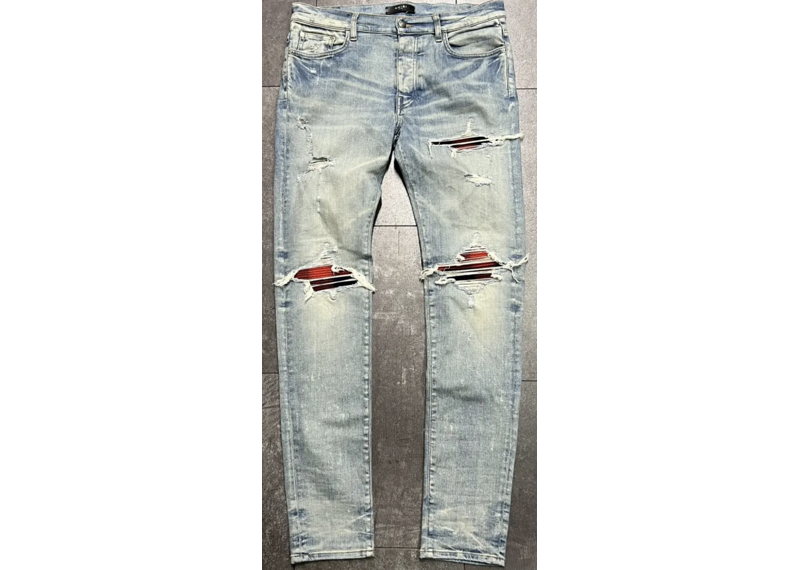 Amiri plaid blue red jeans