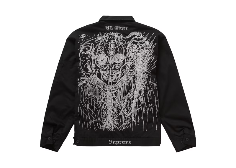 Supreme H.R. Giger Embroidered Work Jacket Black FW23