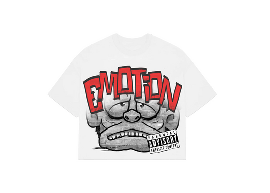 Mixed Emotion White Monster Cropped Tee