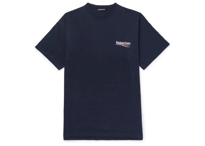 Balenciaga Political Oversized Tee Navy