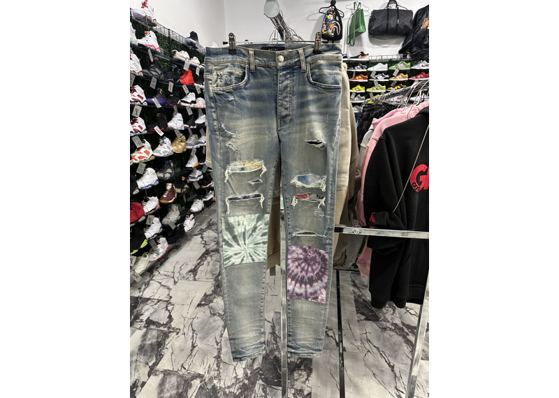 Amiri Tie Dye Patch Jeans