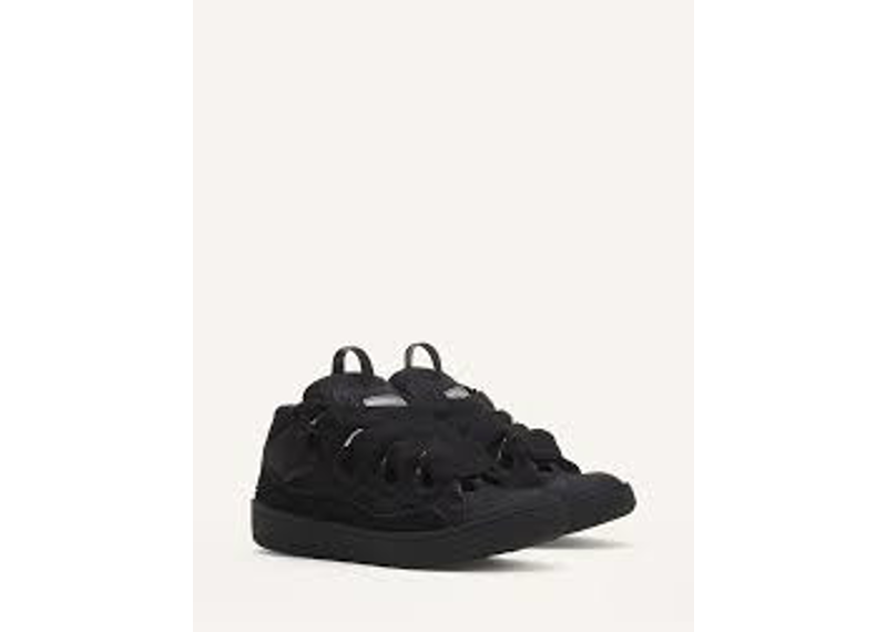 Lanvin Curb leather sneakers in black with a chunky, exaggerated design inspired by the 1990s.