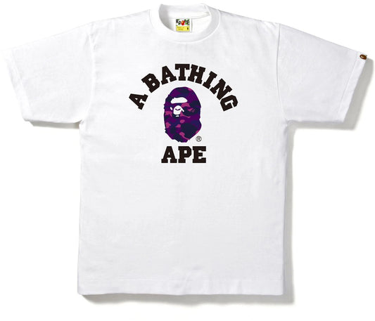 BAPE Color Camo College Tee White/Purple