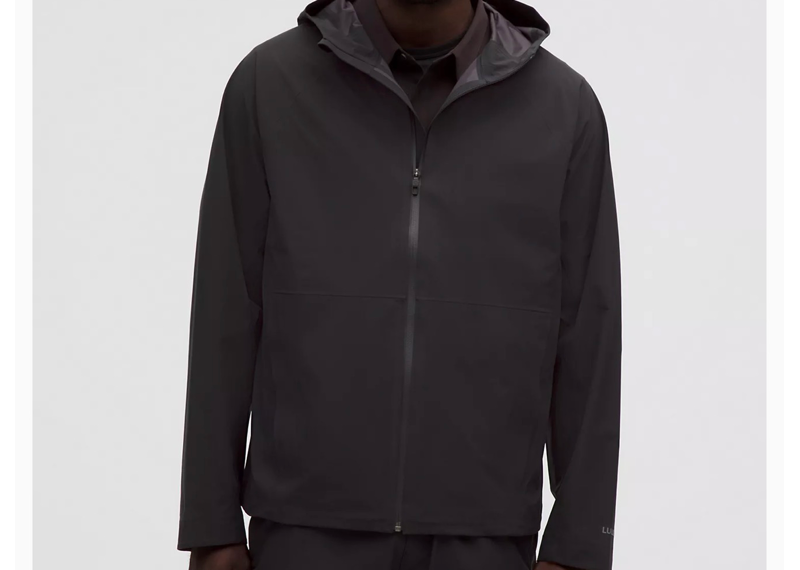 Lululemon black stretch Glyde waterproof jacket