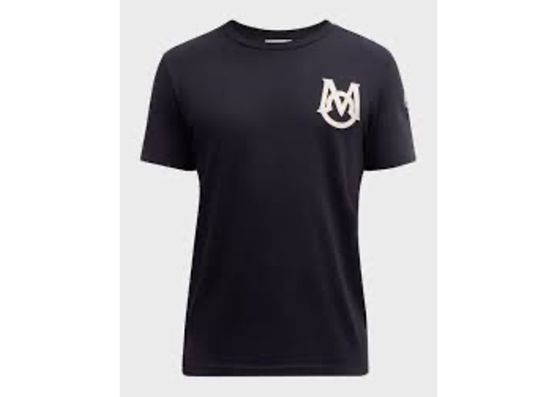 black Moncler monogram cotton t-shirt