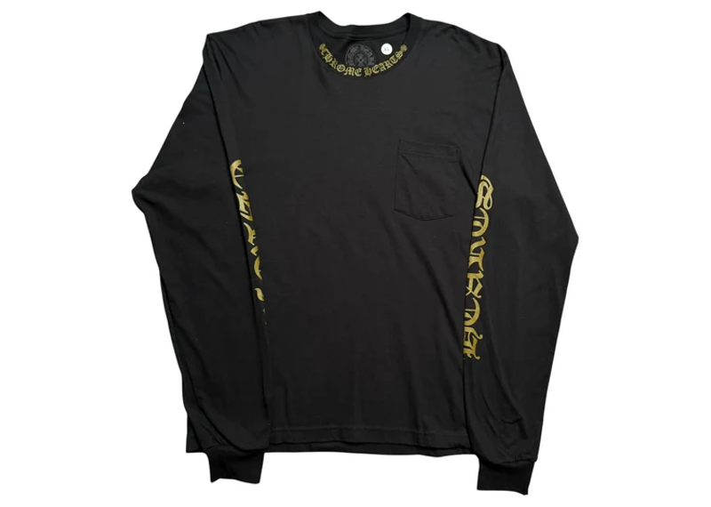 Chrome Hearts Olive Neck Logo Long Sleeve T Shirt