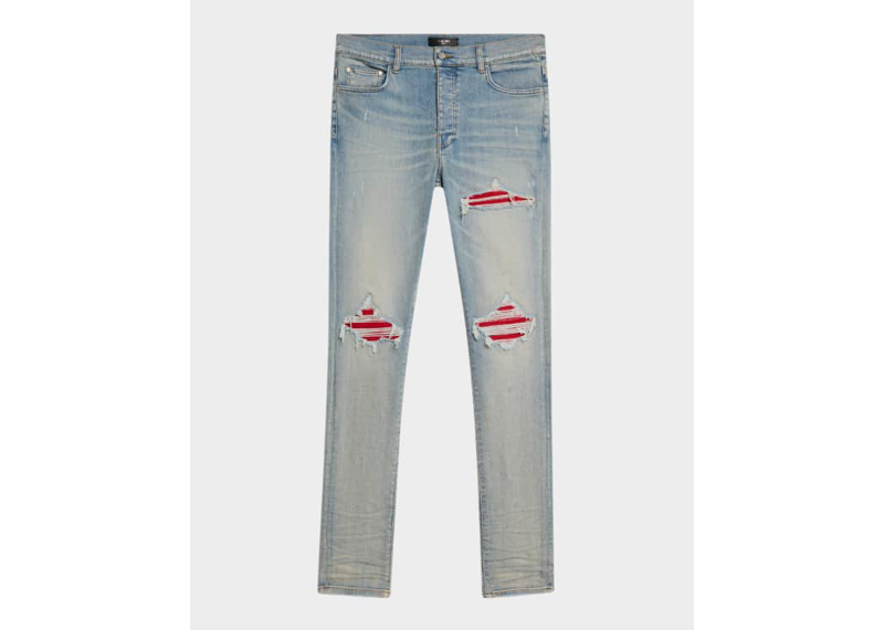 Amiri Paisley Patches Red Jeans