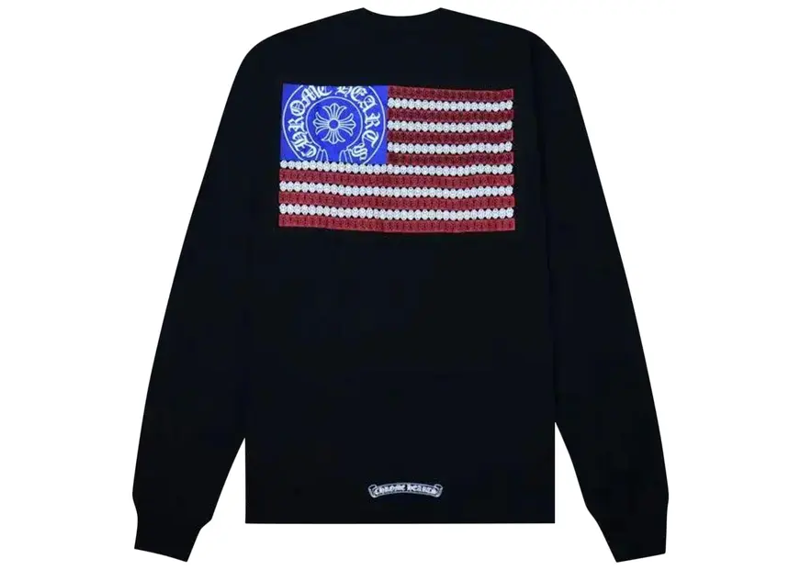 Chrome Hearts USA Flag Pocket Long-Sleeve Black