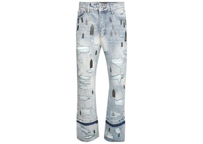 Who Decides War Amplified Gnarly Denim Jeans in Sky blue