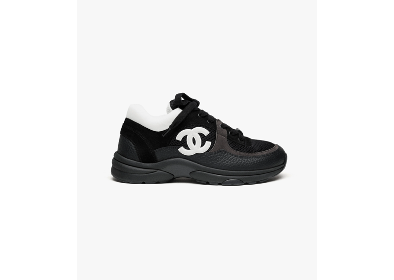 Chanel CC Logo Sneaker Black White