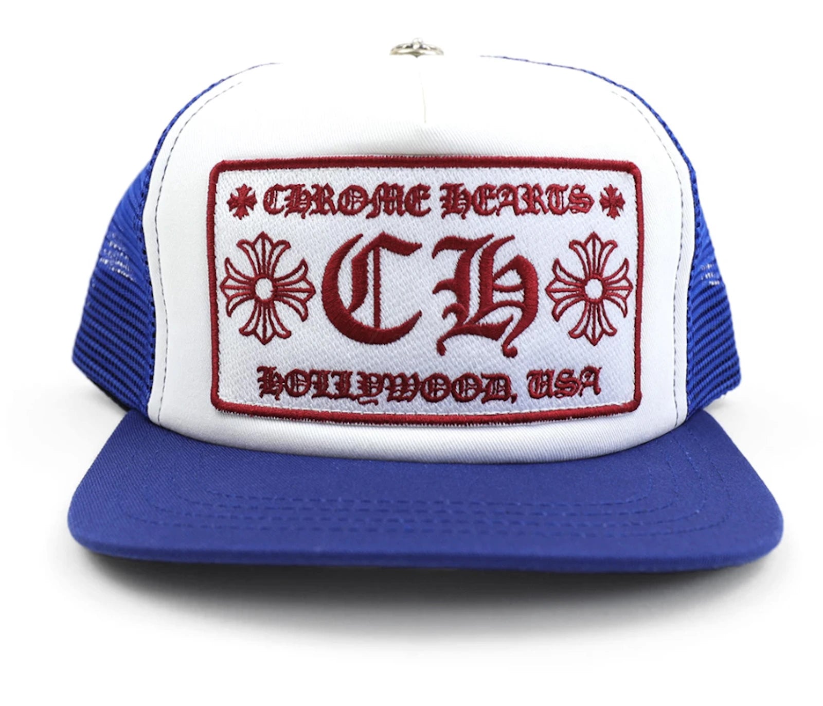 Chrome Hearts CH Hollywood Trucker Hat Blue/White