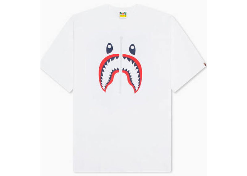 bape t shirt shark white WGM