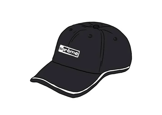 Supreme Piping 6-Panel Black