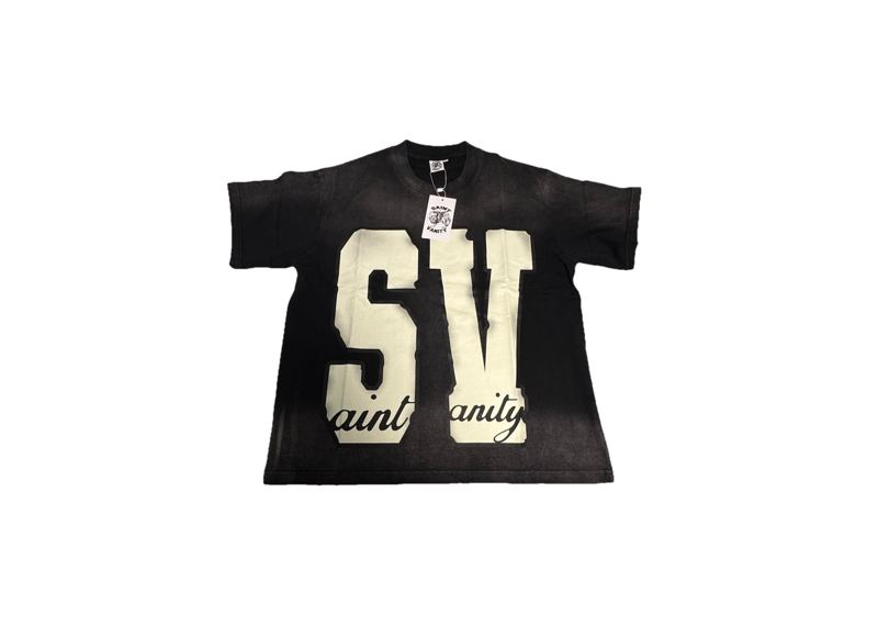 Saint vanity black cream tee